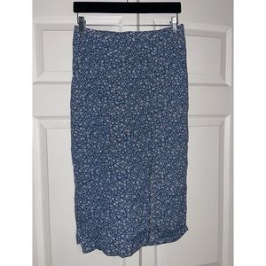 Blue knee length skirt